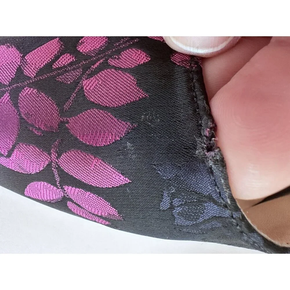 LIZ CLAIBORNE DARK BLUE PURPLE FLORAL ANKLE STRAP PUMPS WINNIE 8W‎ WHIMSY READ